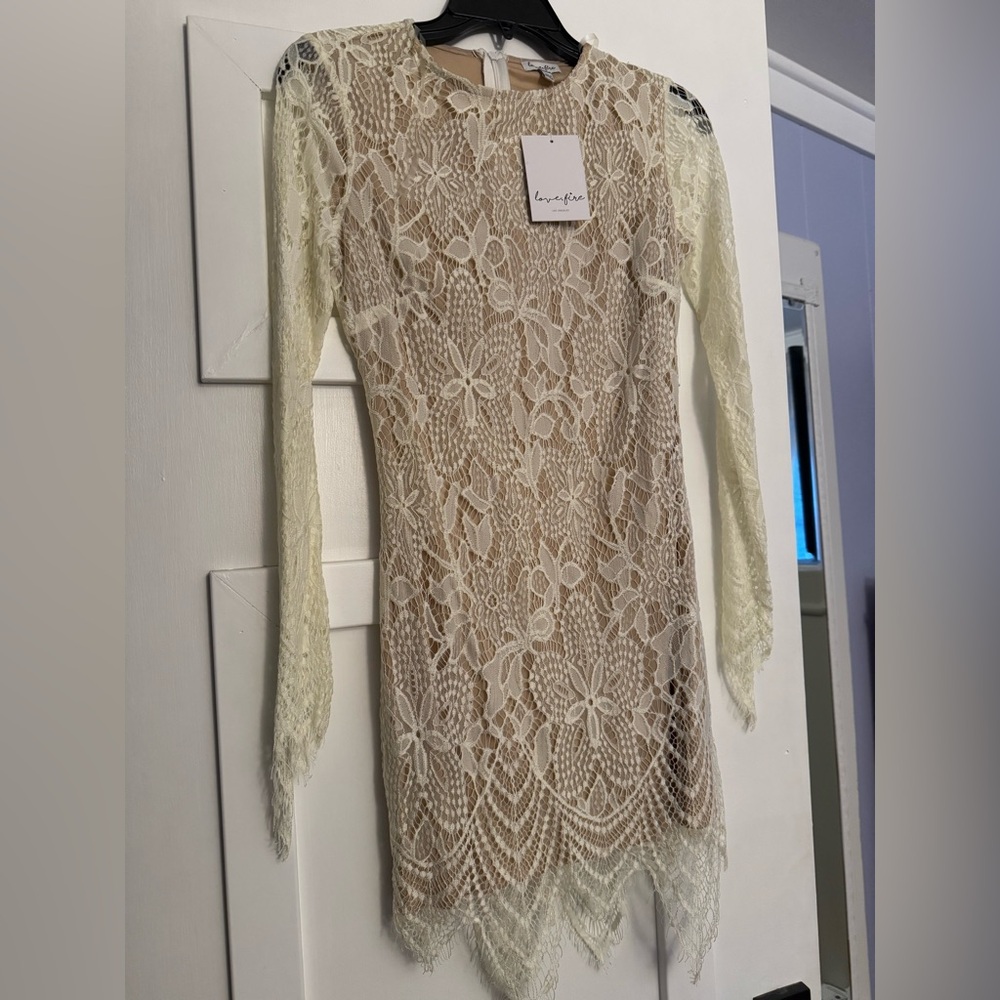 NWT Ivory Lace Midi Dress XS